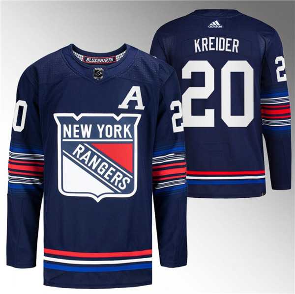 Mens New York Rangers #20 Chris Kreider Navy Stitched Jersey Dzhi->new york rangers->NHL Jersey